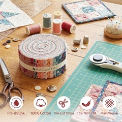 40 PCS Spring Bouquet Jelly Roll Fabric 2.5×45 Inch Cotton Quilting Strips