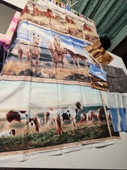 23×44 Panel KIT Quilt Wall Hanging Pillow Mustang horse Meadows 100 % cotton