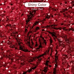 Sequin Fabric Red, 2 Yards Length 3.9 Feet Wide Velvet Fabric for Craft