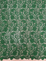 Maggie HUNTER GREEN Guipure Venice Medium Weight Lace Fabric by the Yard – 10019