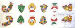 Spring Mills Country Patchwork Makes 6 Christmas Ornaments Cut Sew Fabric Panel