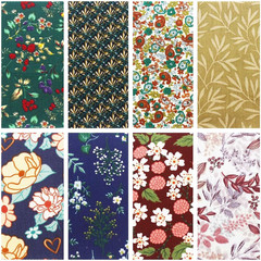 Cotton Charm Packs 42 Pieces 5×5 Inch Dark Floral Fabric Squares for Quilting