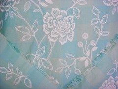6-1/2Y Brunschwig Fils 8013112 Kinevine Embroidery Aqua Floral Upholstery Fabric