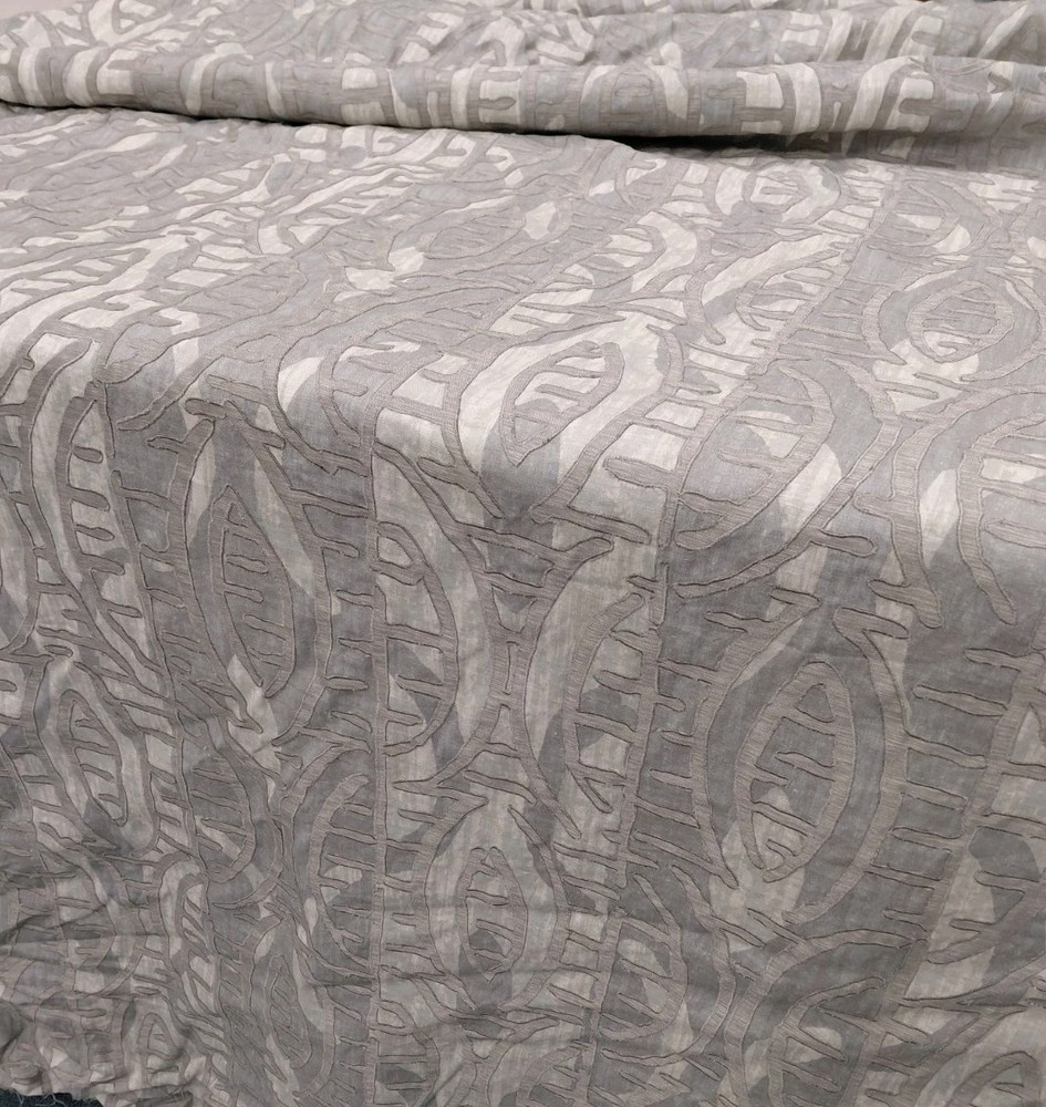 3 Pieces Silk Appliqué On Cotton Stripe Base Fabric 51″ Wide VR 15.5 HR 25.5