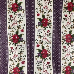 Matters of the Heart Kaye England Floral Striped Cotton Fabric 110” x 43”
