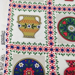 Vintage Pflegeleicht Fabric Dutch/Holland Pitcher and Plate Pattern 2+ Yards
