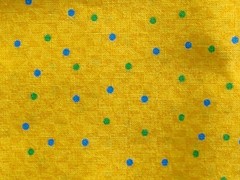 2/5 Yds “Home Tweet Home” by Sue Penn for RJR Fashion Fabrics, Green/Blue/Yellow