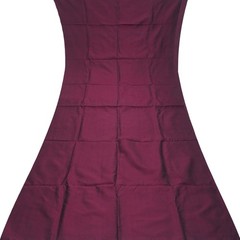 Vintage Burgundy 100%Pure Silk Handloom Sari Remnant 5YD Craft Fabric Silk Scrap