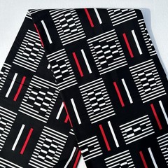 African fabric, Kente black and white tribal print dressmaking fabric