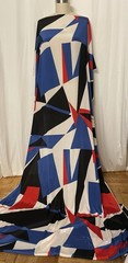 100% Silk Crepe De Chine Avant Garde Geometric Multi-color 2.5 Yds Long 46″ Wide