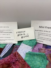 Batik Fabric Scraps And Strips For Mini French Braid Quilting. Multiple Colors