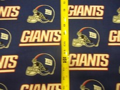 NEW YORK GIANTS NFL 100% COTTON REMNANT PIECE BRAND NEW DESIGN “GO GIANTS”
