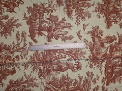 Country Life Toile Waverly Lightweight Upholstery Fabric 32″ x 54″ Red Remnant