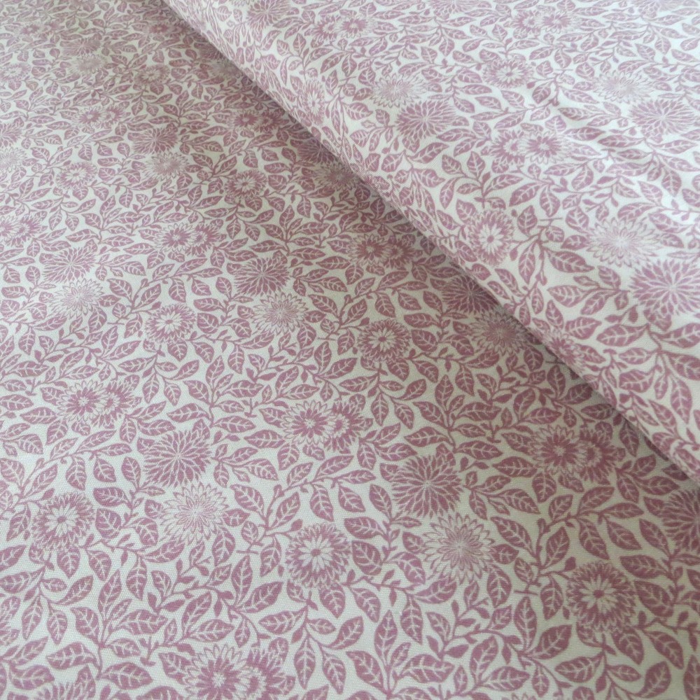 Yard ~ Smithsonian Wild Flowers Silhouette, Pink~ $3.99 Ships ANY Amount Fabric