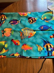 cotton print fabric. Bright ocean fish. VIP print. 42×36 inches hemmed.