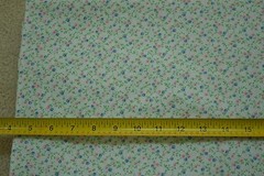 By 1/2 Yd, Red Pink Purple Blue & Green Calico on White PolyCotton, M3487