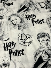 Camelot HARRY POTTER Dumbledores Army black & white cotton sewing fabric 1.6 yd