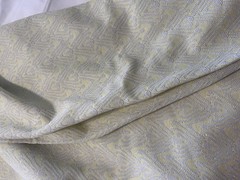 Vintage 70s Metallic/Lurex Yellow White Fabric BTY Slight Discoloration