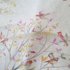 1 Yard Clarke and Clarke Coppice Summer Garden Fabric Birds Animals Trees Whimsy