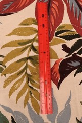 36″ L x 50″W Vintage Tropicana Hand Printed Fabric Large Tropical Flower Leaf