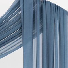 Wedding Arch Draping Fabric 29″ X 20Ft 4 Panels Dusty Blue Sheer Outdoor Curtain