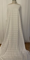 Exquisite 100% Cotton Check ,Grid Pattern White Fabric 2Yds 12 ” Long 42″ Wide