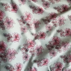 Romantic Pink Floral Cotton Sateen – Also in Blue! Soft! OEKO-TEX Certified!