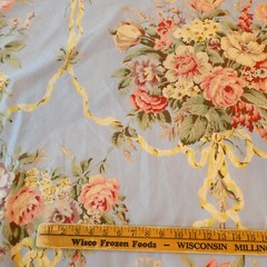 Ralph Lauren Evelyn Dusty Blue Floral Fabric Fall 1989 4.5 yards Decorator