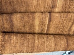 Hand Dyed Persimmon Fabric | Rustic Vintage Homespun Textile | Half Yard Cut