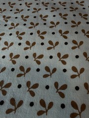 Brown Leaf Print Cotton Twill Fabric Heavy Weight for Quilting Sewing Crafts
