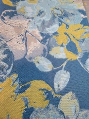 Blue & Gold Upholstery Fabric Bundle Light to Medium Weight Sewing Destash