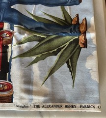 Vtg. 2005 Alexander Henry Wranglers Cowboy Cotton Fabric Western Quilting Crafts