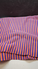 Vintage Hippy 60s Striped Orange Purple (Blue) Yellow Polyester Fabric 41″ x 66″