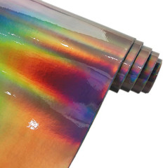 11.8″X53″ Holographic Faux Leather Fabric, Mirror Reflective Vinyl for DIY Hair