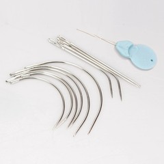Lusecarl Needle and Thread for Hair Extensions 3 10 Needle+3 Thread, Black
