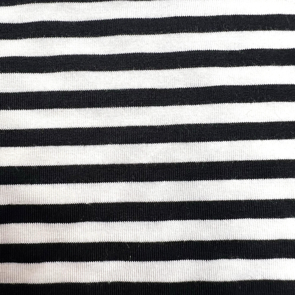 Jersey Black White 1/4″ Stripes R/P/S 60″ Wide Fabric Lot of 1 Yard & 25″ for $5