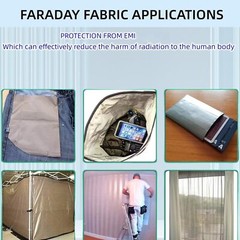 Faraday Fabric 43” x 98” Emf Protection Fabric, Military Grade RFID Shielding