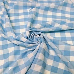 60″ Wide Checkered Gingham Buffalo Check Polyester Poplin Fabric – Turquoise …