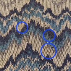 Upholstery Fabric Chevron Flame Stitch Tapestry Blue Ivory Navy 2.944 yards VTG