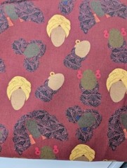 8 Yards African American Cultural Pride Black Faces Cotton Fabric Red NEW