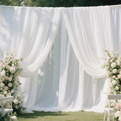 10 Yard White Chiffon Fabric Sheer Draping for Wedding Tulle Voile Material Arbo