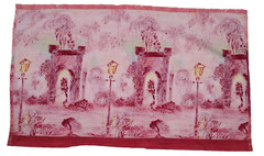 Victorian Lovers in the Park Vibrant Fabric Art Panel Wall Hanging Table Cover