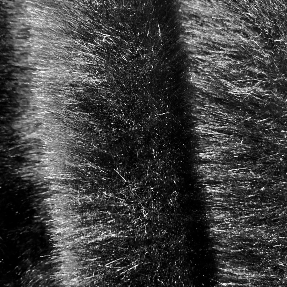 Zahra BLACK 0.75 Inch Short Pile Soft Faux Fur Fabric by the Yard