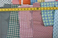 Lot, Striped & Gingham Cotton Pieces & Scraps, 3 Pound & 5 Oz, S123
