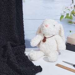 MAYJOYDIY 1.9 Yards Black Curly Sherpa Fleece Fabric 30 Inches Lambskin Thermal