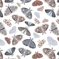 “Fawn’d Of You” Tossed Moths, Insects Fabric 100%Cotton•1yd BTY*GORGEOUS!FastShi