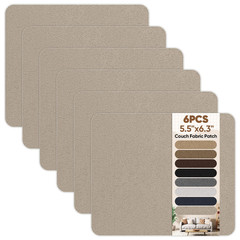 Beige Suede Couch Repair Kit – 6 Self-Adhesive Microfiber Patches for Upholstery