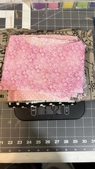 Pink Floral Fabric Scraps Lot – Black White Gray Beige Prints, Sewing Theme