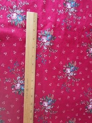 Concord Fabric Inc. Red Floral Cotton Fabric Quilting Sewing 3 Yards 7 Inches