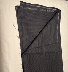 3.6+ yards of English Luxury Pinstripe Wool Suiting Fabric. Dark Gray. 60”W